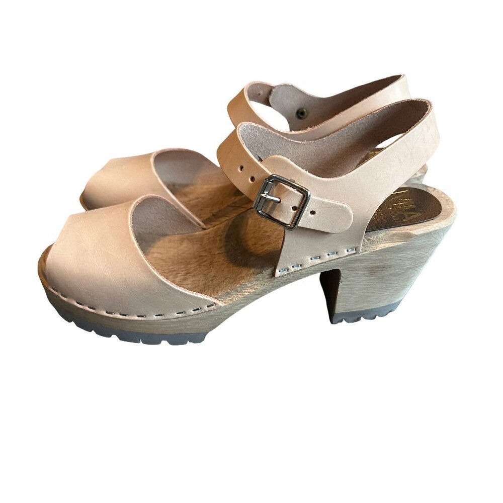 Mia Greta Open-Toe Clogs Mules Sandals Natural Light Beige Size 41 NIB NEW - Picture 3 of 15